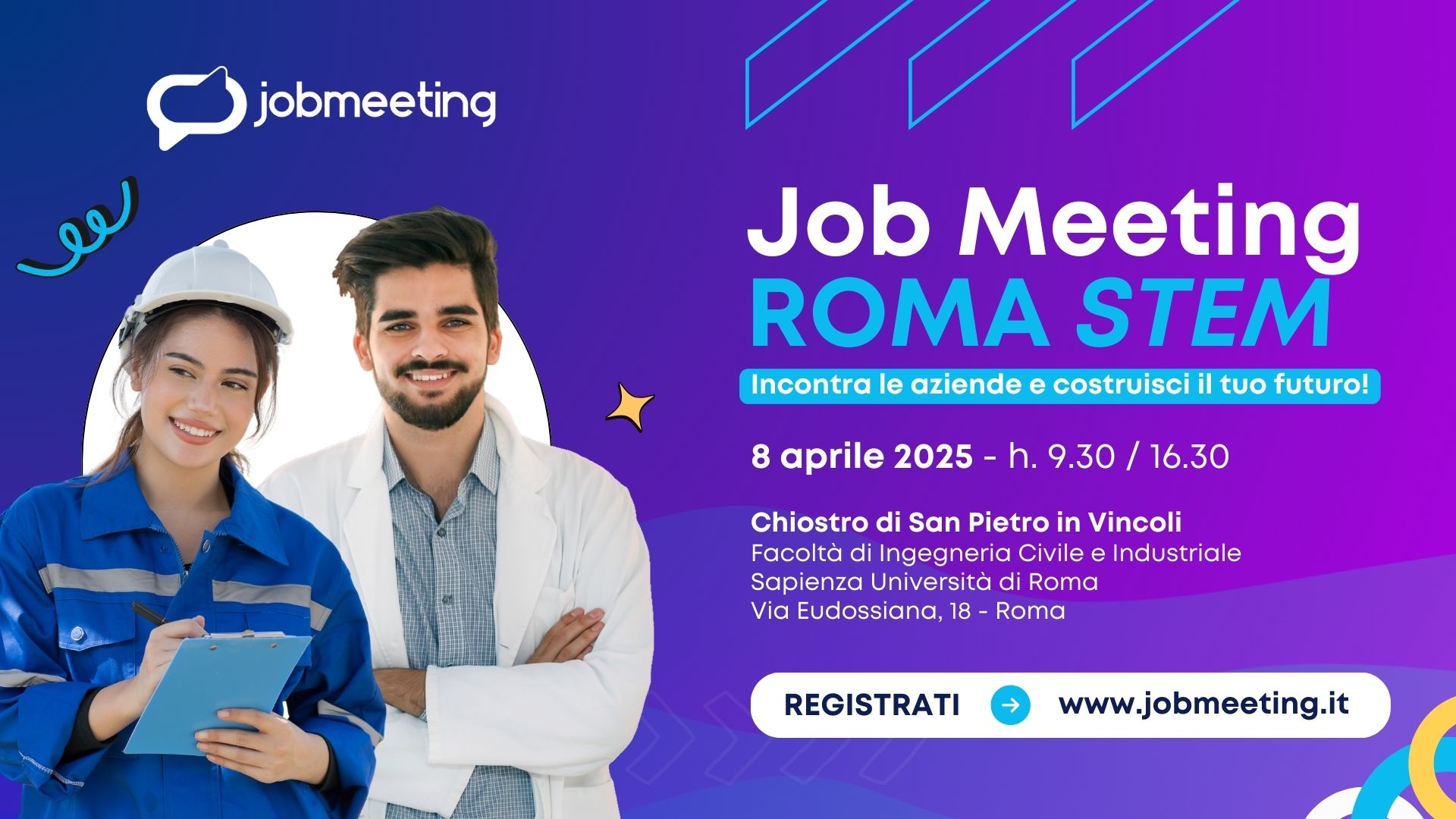 Job Meeting Roma STEM: l’8 aprile un’occasione concreta per il tuo futuro